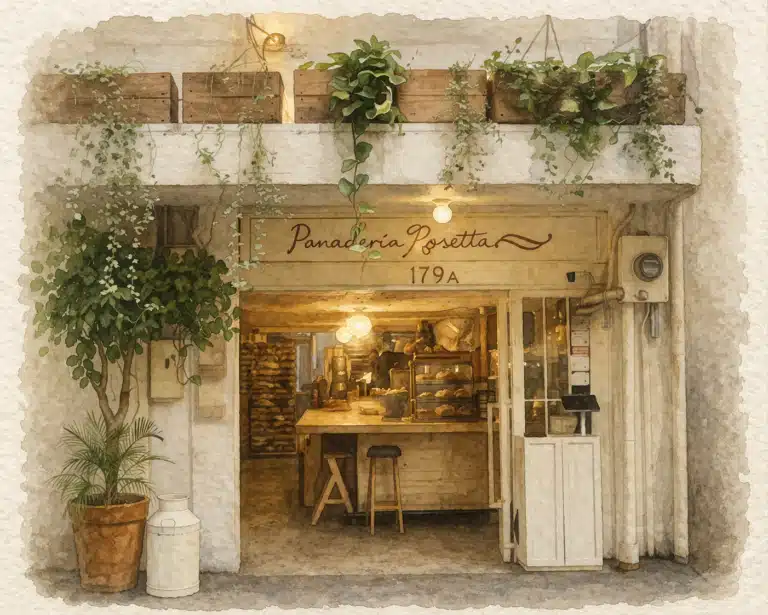 Exterior of Panader&iacute;a Rosetta on Colima