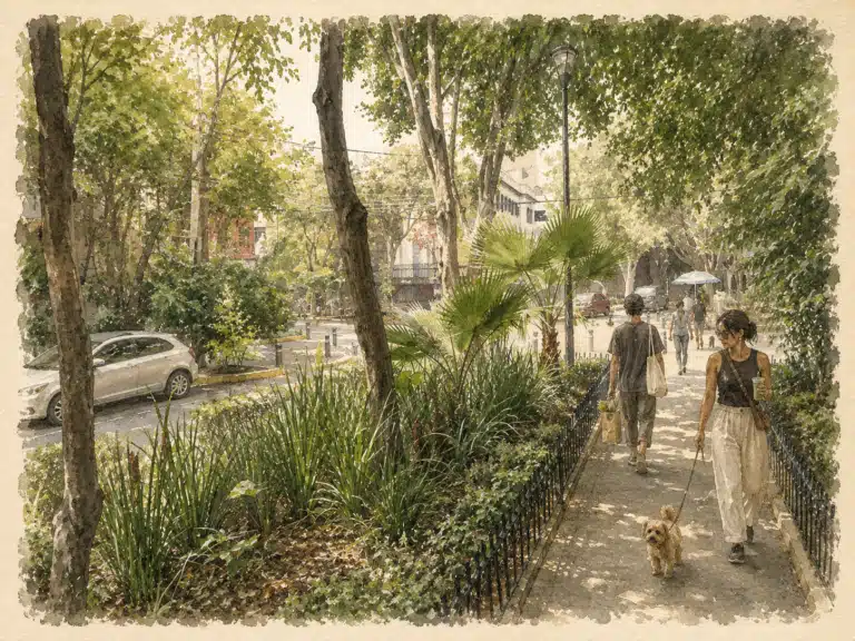 Street scene in la Condesa neighborhood