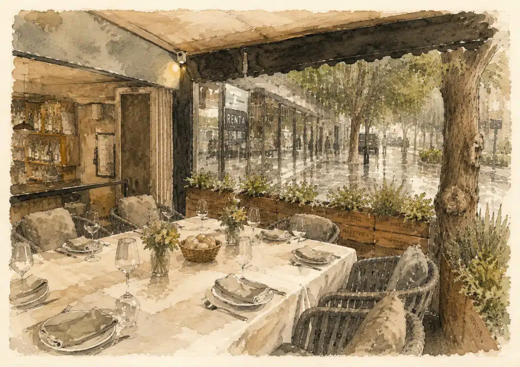 Terrace at El Chanclas in Polanco