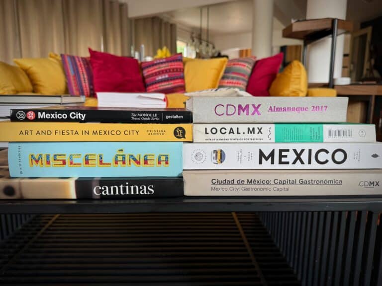 Stack of Mexico City guidebooks